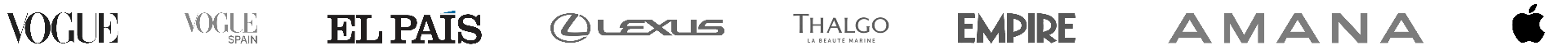 Published in Vogue, Thalgo, El País, Lexus, Apple